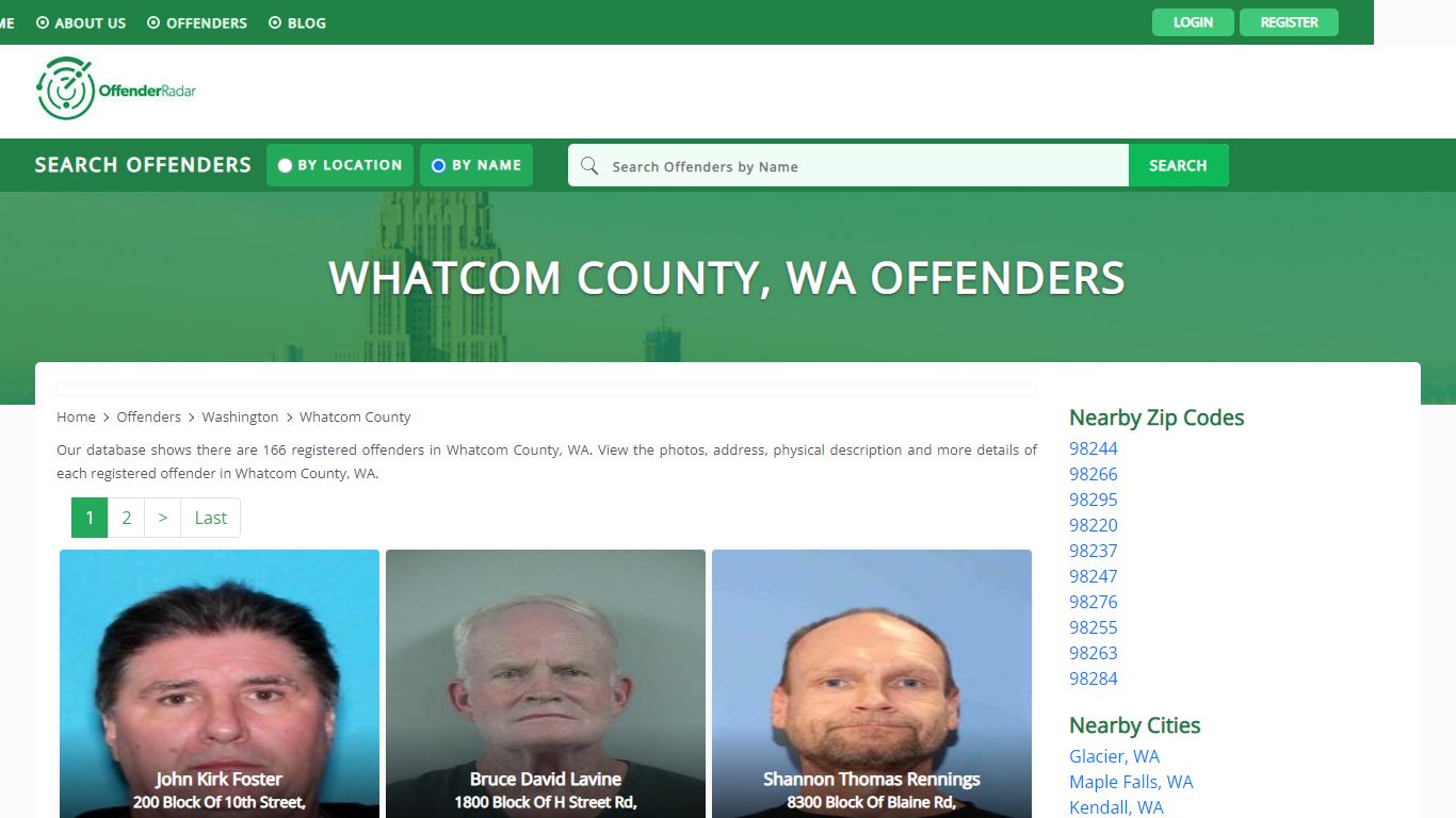 Whatcom County, WA Offenders Registry and database at Offender Radar